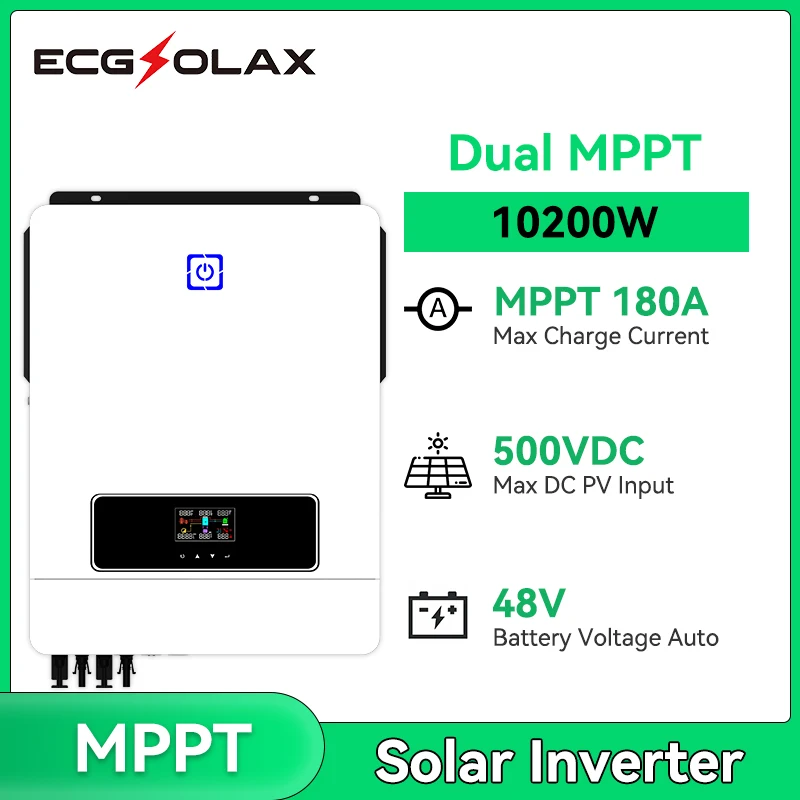 ECGSOLAX 10,2 кВт гибридный солнечный инвертор 48 В 230 ВА с MPPT 180A контроллер солнечной зарядки чистая синусоида гибридное инверторное зарядное устройство
ECGSOLAX 10,2 кВт гибридный солнечный инвертор 48 В 230 ВА с MPPT 180A контроллер солнечной зарядки чистая синусоида гибридное инверторное зарядное устройство