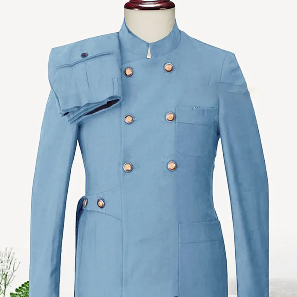 Blue Men's Suits Customized Double-breasted Peak Lapel Two Pieces (Jacket+Pants) Formal High-quality Handsome Wedding Set
Blue Men's Suits Customized Double-breasted Peak Lapel Two Pieces (Jacket+Pants) Formal High-quality Handsome Wedding Set