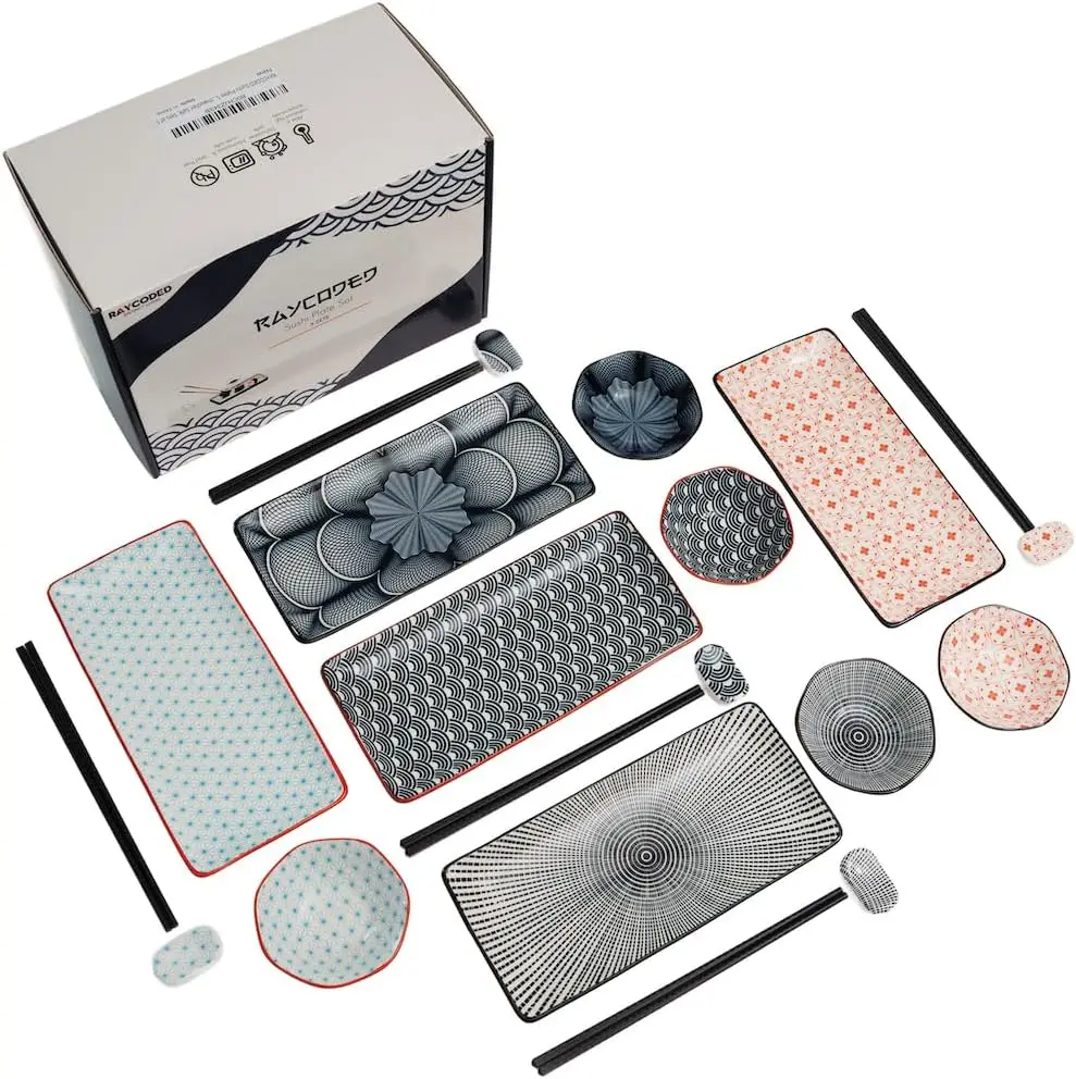 25pc Sushi Set - Rectangle Plates, Appetizer & Sushi Plates, Serving Trays for Entertaining
25pc Sushi Set - Rectangle Plates, Appetizer & Sushi Plates, Serving Trays for Entertaining