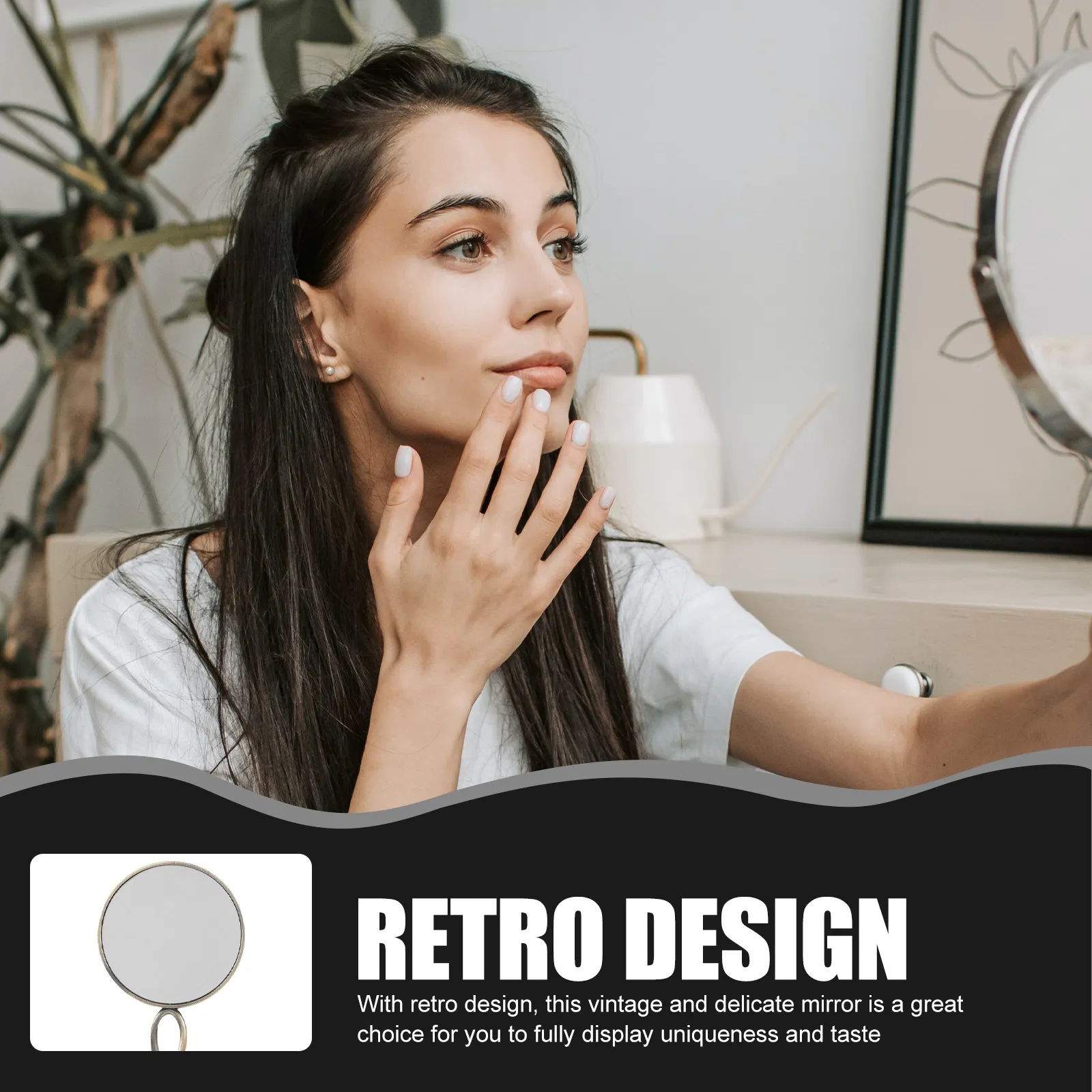 Модное винтажное ручное зеркало для макияжа с удобной ручкой, комфортной фиксацией, портативное, для путешествий и повседневного использования, для женщин
Модное винтажное ручное зеркало для макияжа с удобной ручкой, комфортной фиксацией, портативное, для путешествий и повседневного использования, для женщин