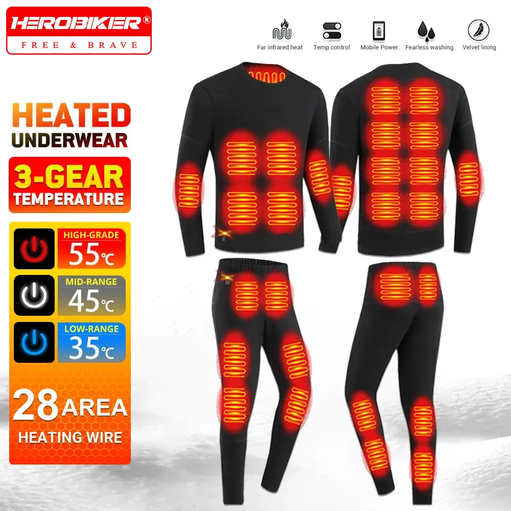 USB Heated Anti-Cold Underwear Winter Thermal Underwear Men Women 28 Areas Heating Jacket Ski Winter Underwear Winter Pants Set
USB Heated Anti-Cold Underwear Winter Thermal Underwear Men Women 28 Areas Heating Jacket Ski Winter Underwear Winter Pants Set