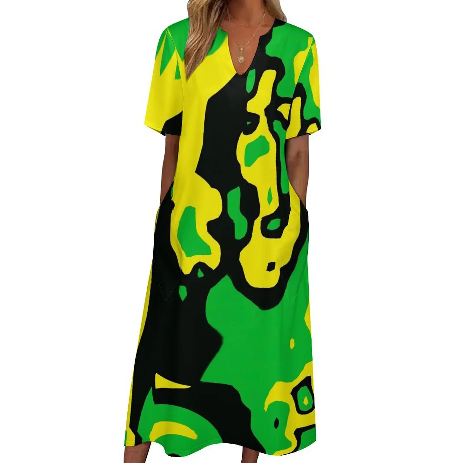 Jamaica Flag Dress Colors of Jamaica Art Kawaii Maxi Dress Street Wear Casual Long Dresses Summer V Neck Vestidos Big Size 5XL
Jamaica Flag Dress Colors of Jamaica Art Kawaii Maxi Dress Street Wear Casual Long Dresses Summer V Neck Vestidos Big Size 5XL