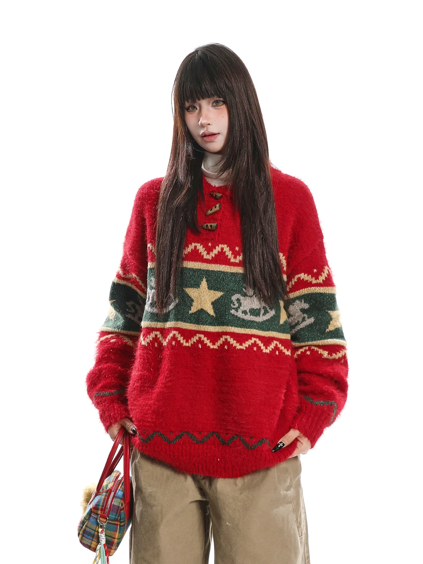 Красный женский свитер с отложным воротником Cisas, повседневный свободный вязаный длинный топ све, теплый модный весенне-осенний свитер
Красный женский свитер с отложным воротником Cisas, повседневный свободный вязаный длинный топ све, теплый модный весенне-осенний свитер