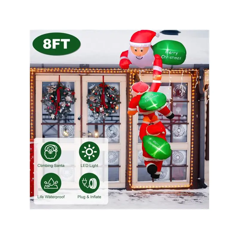 8ft Giant Inflatable Santa with 6 LED Lights - 3 Designs & 3 Merry Christmas Signs, Quick Plug-In Setup, Waterproof, Includes 4
8ft Giant Inflatable Santa with 6 LED Lights - 3 Designs & 3 Merry Christmas Signs, Quick Plug-In Setup, Waterproof, Includes 4