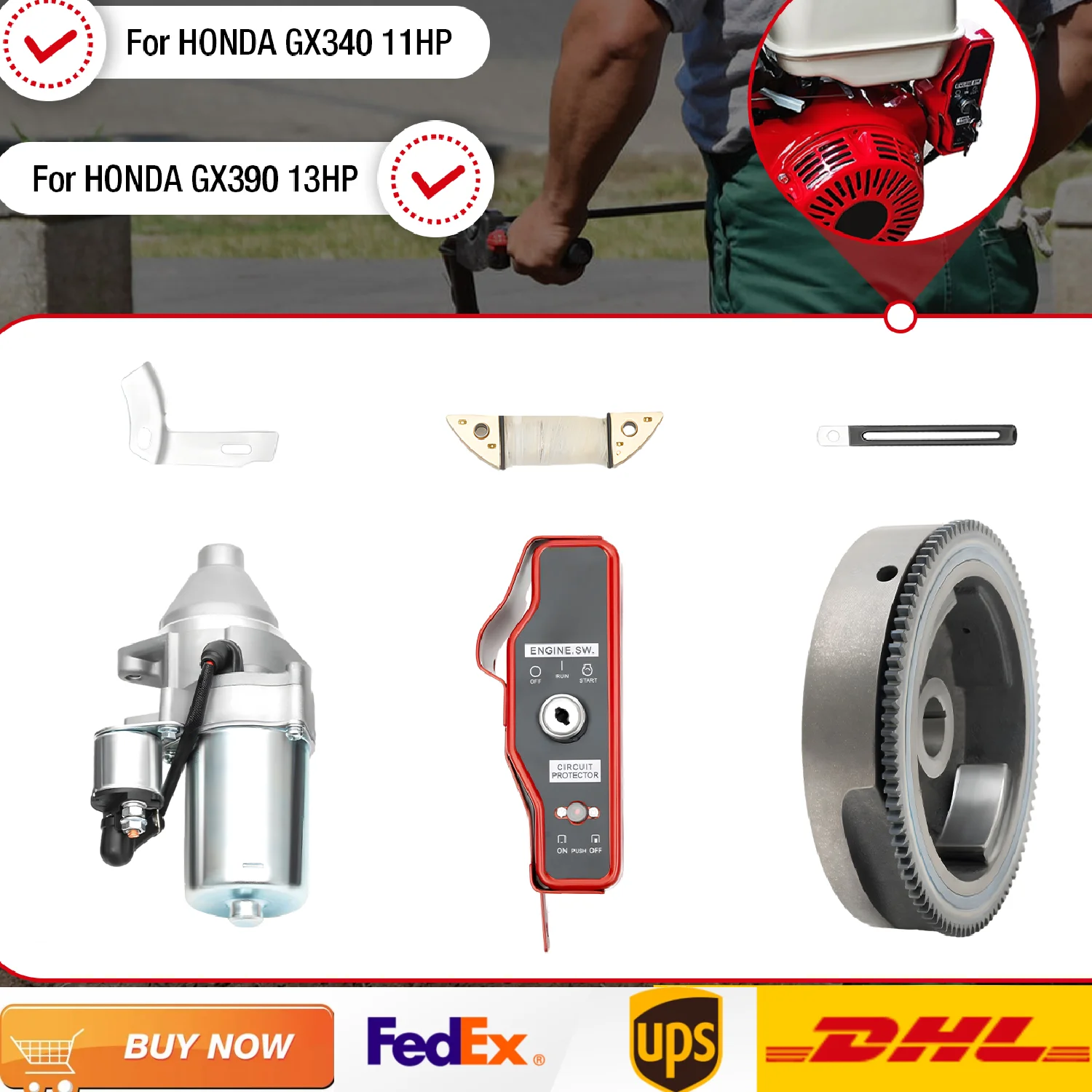 GX390 Flywheel Kit Aluminum Replacement Flywheel Fits HONDA GX340 11HP, HONDA GX390 13HP
GX390 Flywheel Kit Aluminum Replacement Flywheel Fits HONDA GX340 11HP, HONDA GX390 13HP