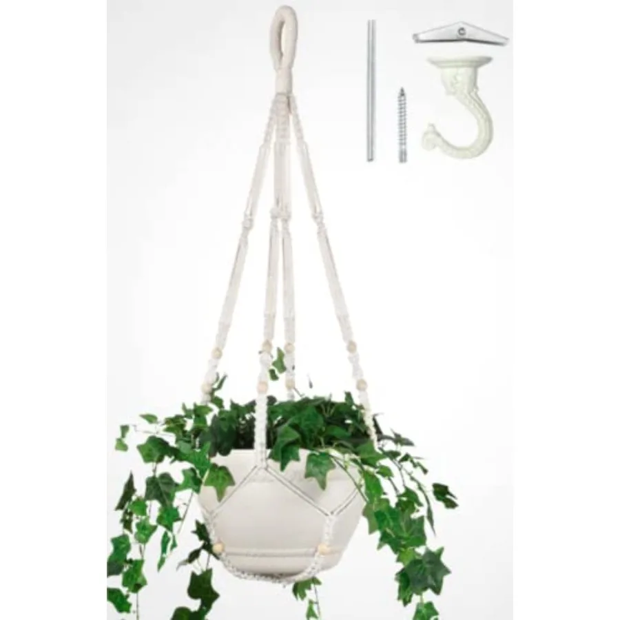 Shineloha 43 Inches Macrame Planter Hanger Large for 12 inch Pot + Swag Hook Extra Long Big Large Hanging Planter for Indoor Pl
Shineloha 43 Inches Macrame Planter Hanger Large for 12 inch Pot + Swag Hook Extra Long Big Large Hanging Planter for Indoor Pl