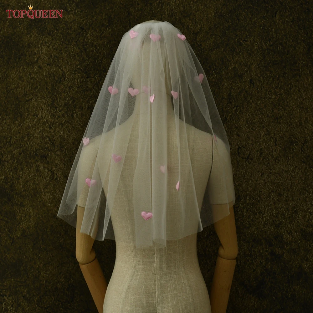 TOPQUEEN Cute Wedding Bridal Veil Pink Small Heart 60cm Long Single Layer White Milky White Champagne Color Customizable V271
TOPQUEEN Cute Wedding Bridal Veil Pink Small Heart 60cm Long Single Layer White Milky White Champagne Color Customizable V271