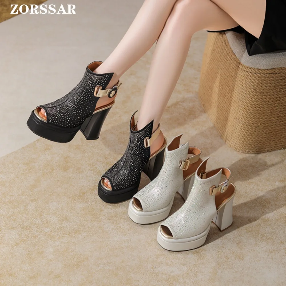 Thick Soled Roman Crystal Open Toe Cool Boots Fish Mouth High Heels Summer Casual and Comfortable Sandals for Women
Thick Soled Roman Crystal Open Toe Cool Boots Fish Mouth High Heels Summer Casual and Comfortable Sandals for Women