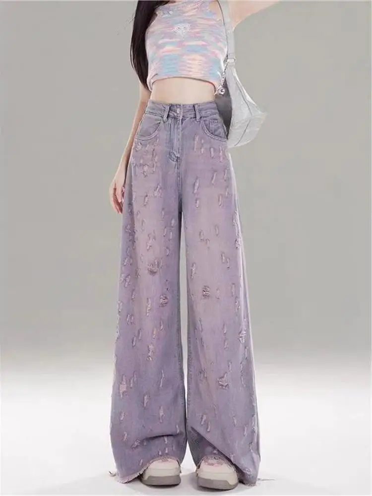 Розовые, фиолетовые широкие джинсовые джинсы с высокой талией, женские летние новые брюки длиной до пола с рюшами и рюшами
Розовые, фиолетовые широкие джинсовые джинсы с высокой талией, женские летние новые брюки длиной до пола с рюшами и рюшами