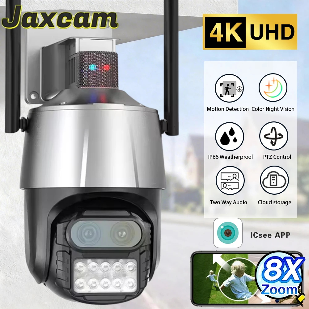 8MP PTZ WIFI Camera Dual-Lens 8X Digital Zoom IP66 Waterproof Outdoor Two-Way Audio Surveillance Wireless IP Camera ICSEE
8MP PTZ WIFI Camera Dual-Lens 8X Digital Zoom IP66 Waterproof Outdoor Two-Way Audio Surveillance Wireless IP Camera ICSEE