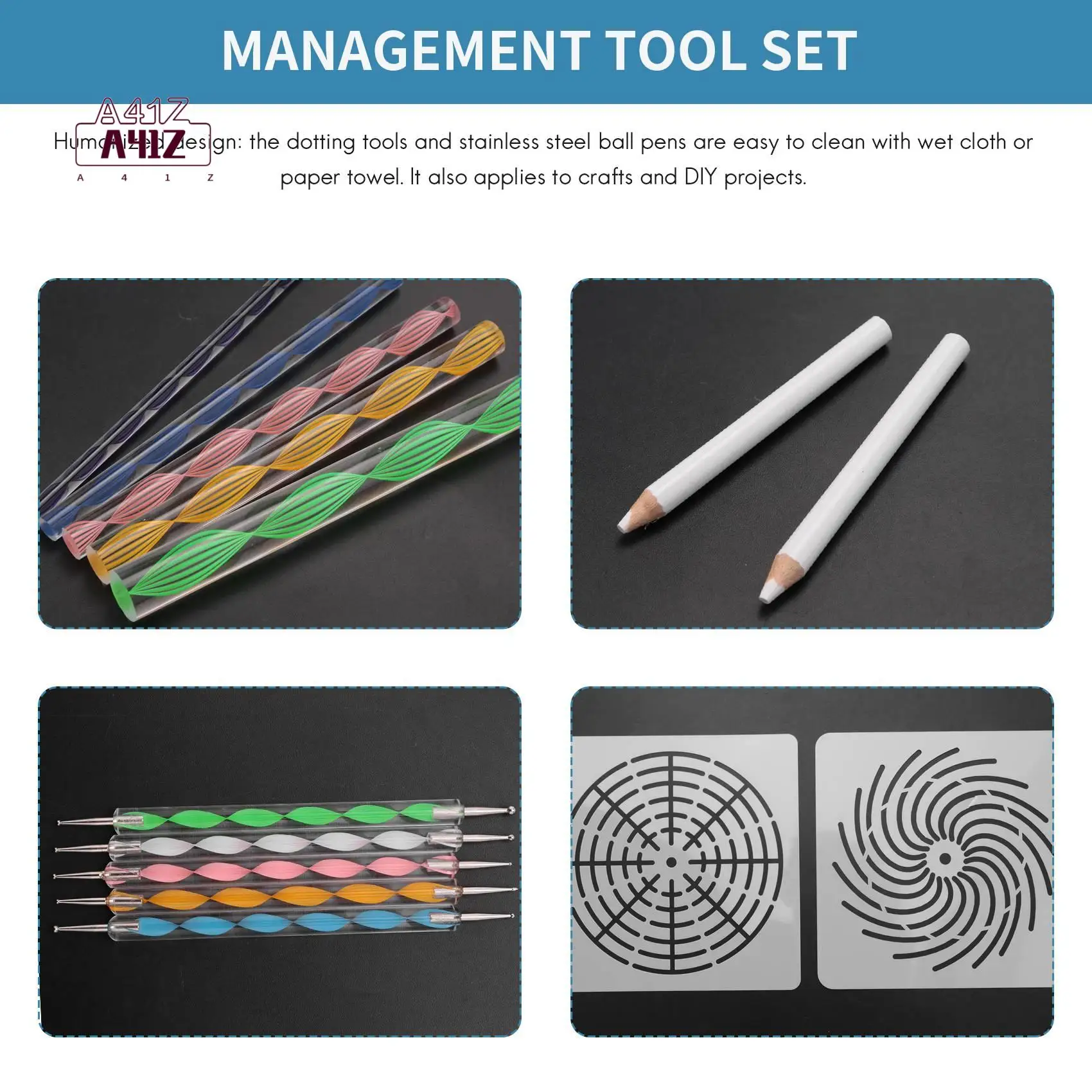 A41Z-45 PCS Mandala Dotting Tools Set, Stencil Painting Arts Supplies Tools Kits Including Stencil Templates, Mini Easel
A41Z-45 PCS Mandala Dotting Tools Set, Stencil Painting Arts Supplies Tools Kits Including Stencil Templates, Mini Easel