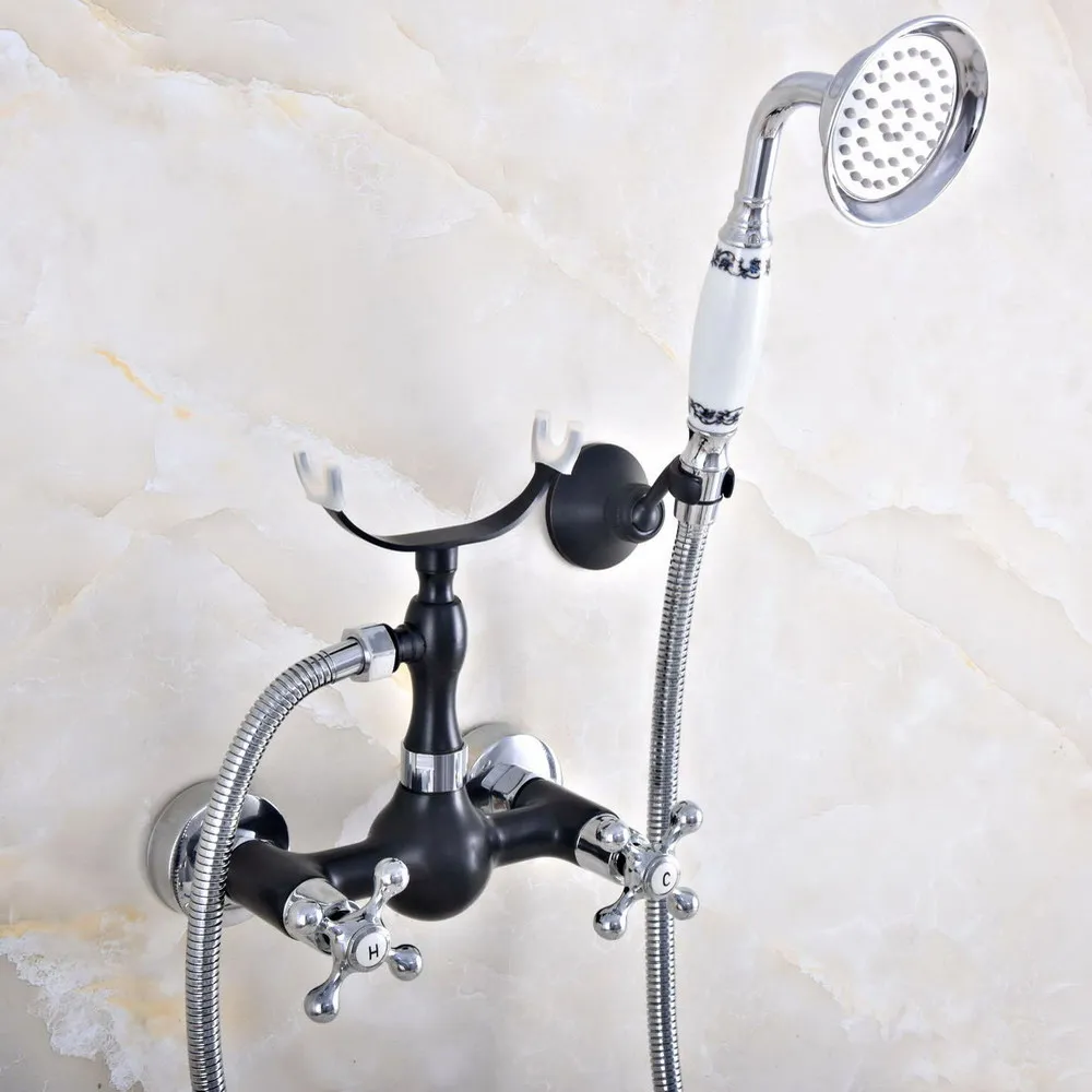Chrome & Oil Rubbed Brass Wall Mounted Bathroom Hand Shower Faucet Set with 150CM Hose Handheld Spray Head Mixer Tap Dna627
Chrome & Oil Rubbed Brass Wall Mounted Bathroom Hand Shower Faucet Set with 150CM Hose Handheld Spray Head Mixer Tap Dna627