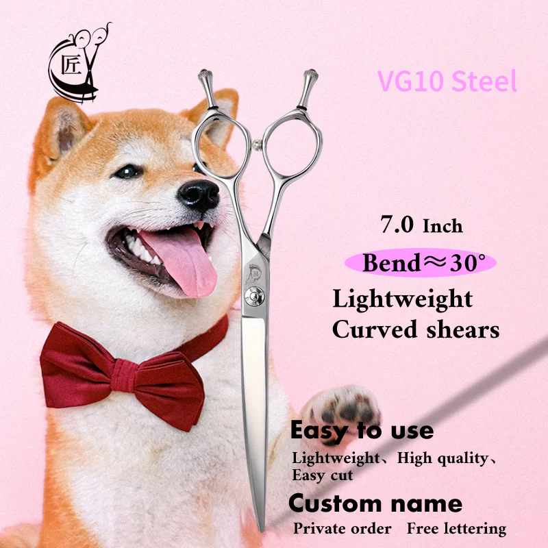 Crane Professional Pet Dog Curved Animal Grooming Scissors High Quality Lightweight Shears Symetrical Handle 7.0 Inch 30° Bend
Crane Professional Pet Dog Curved Animal Grooming Scissors High Quality Lightweight Shears Symetrical Handle 7.0 Inch 30° Bend