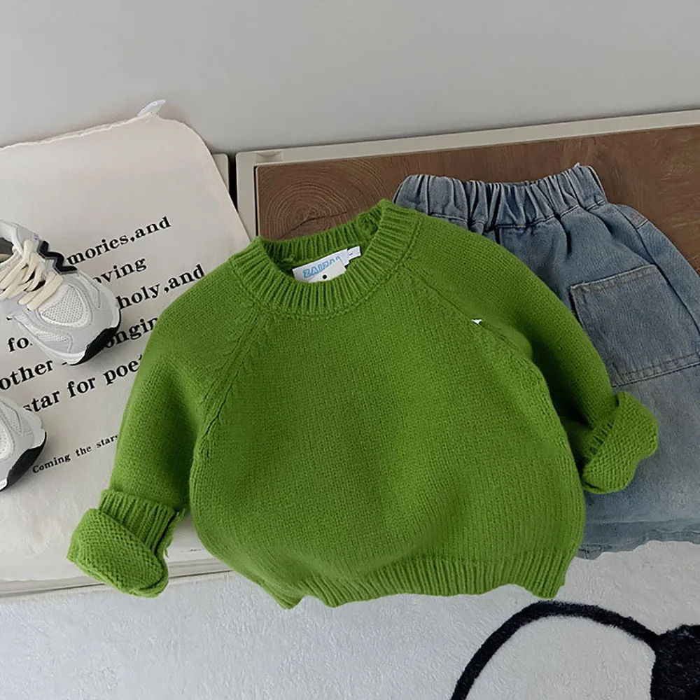 Children's Sweater 2024 Spring Autumn Boys Girls Solid Color Long Sleeved Soft Knitted Tops Casual Loose Thicked Pullover
Children's Sweater 2024 Spring Autumn Boys Girls Solid Color Long Sleeved Soft Knitted Tops Casual Loose Thicked Pullover