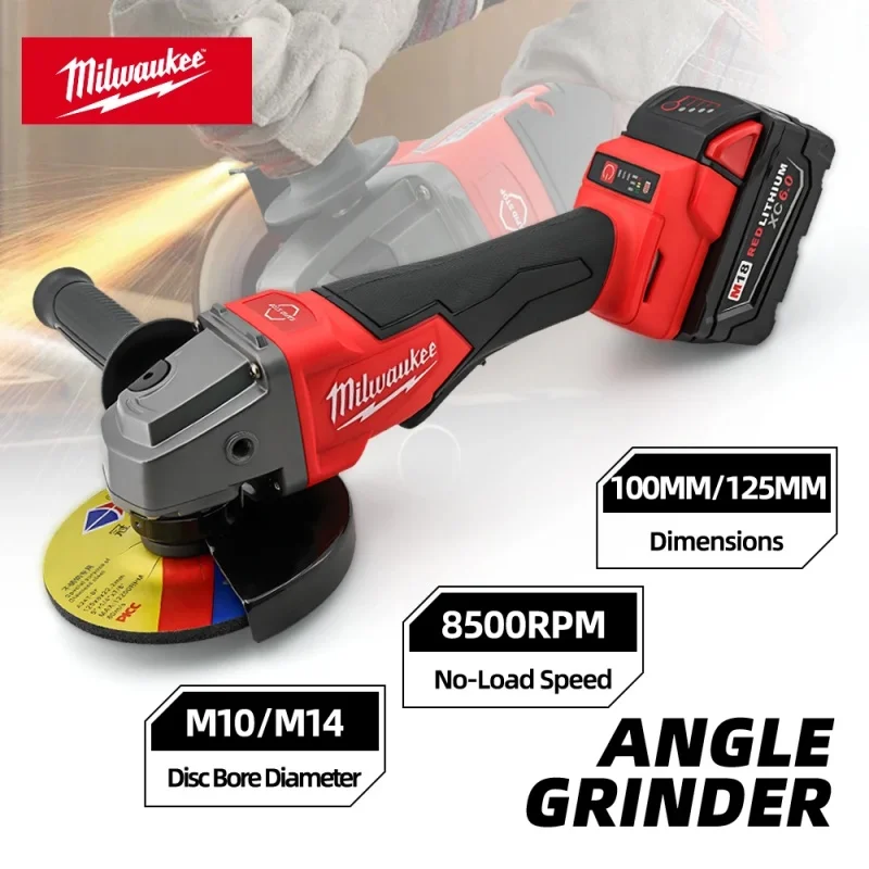 New Milwaukee 8500 Rpm 3-Speed Angle grinder 125mm grinding wheel diameter electric polishing and cutting Abrasive Power Tools.
New Milwaukee 8500 Rpm 3-Speed Angle grinder 125mm grinding wheel diameter electric polishing and cutting Abrasive Power Tools.