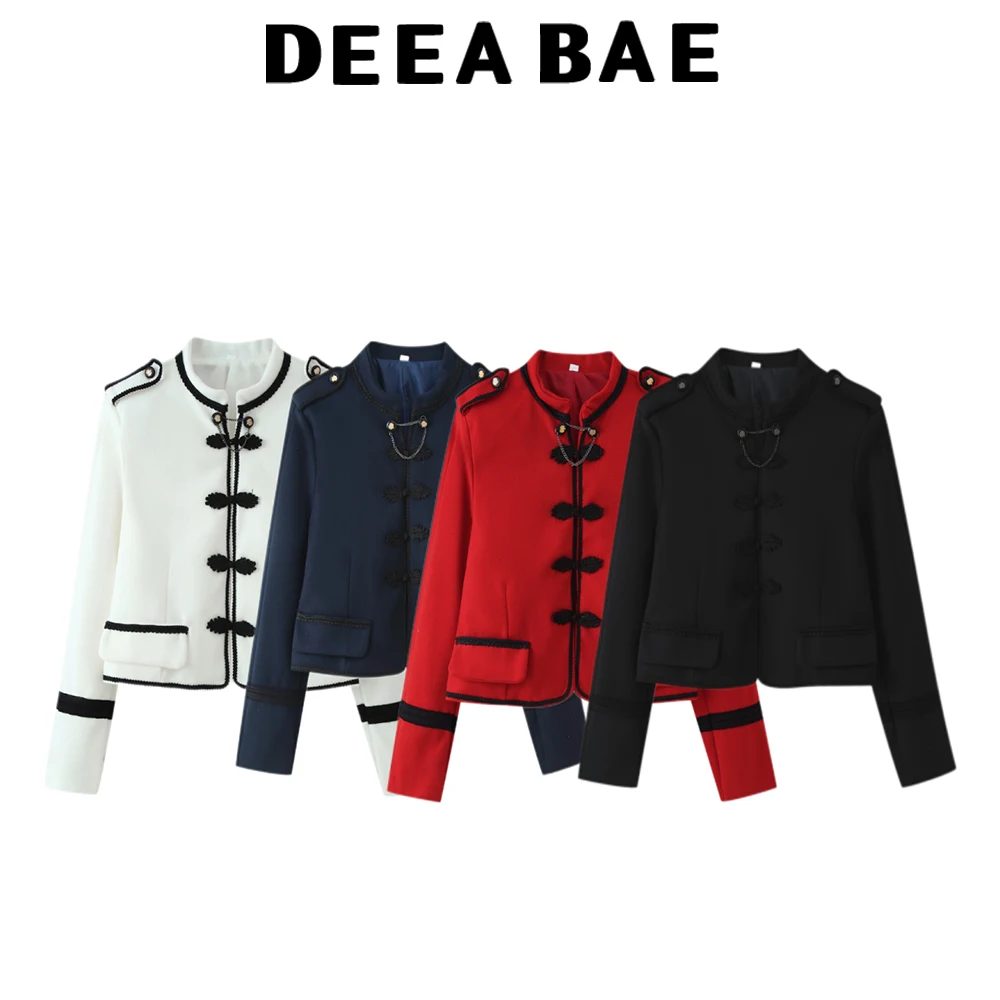 DEEABAE Summer new women's clothing British style round neck long sleeved retro button style versatile short suit jacket
DEEABAE Summer new women's clothing British style round neck long sleeved retro button style versatile short suit jacket