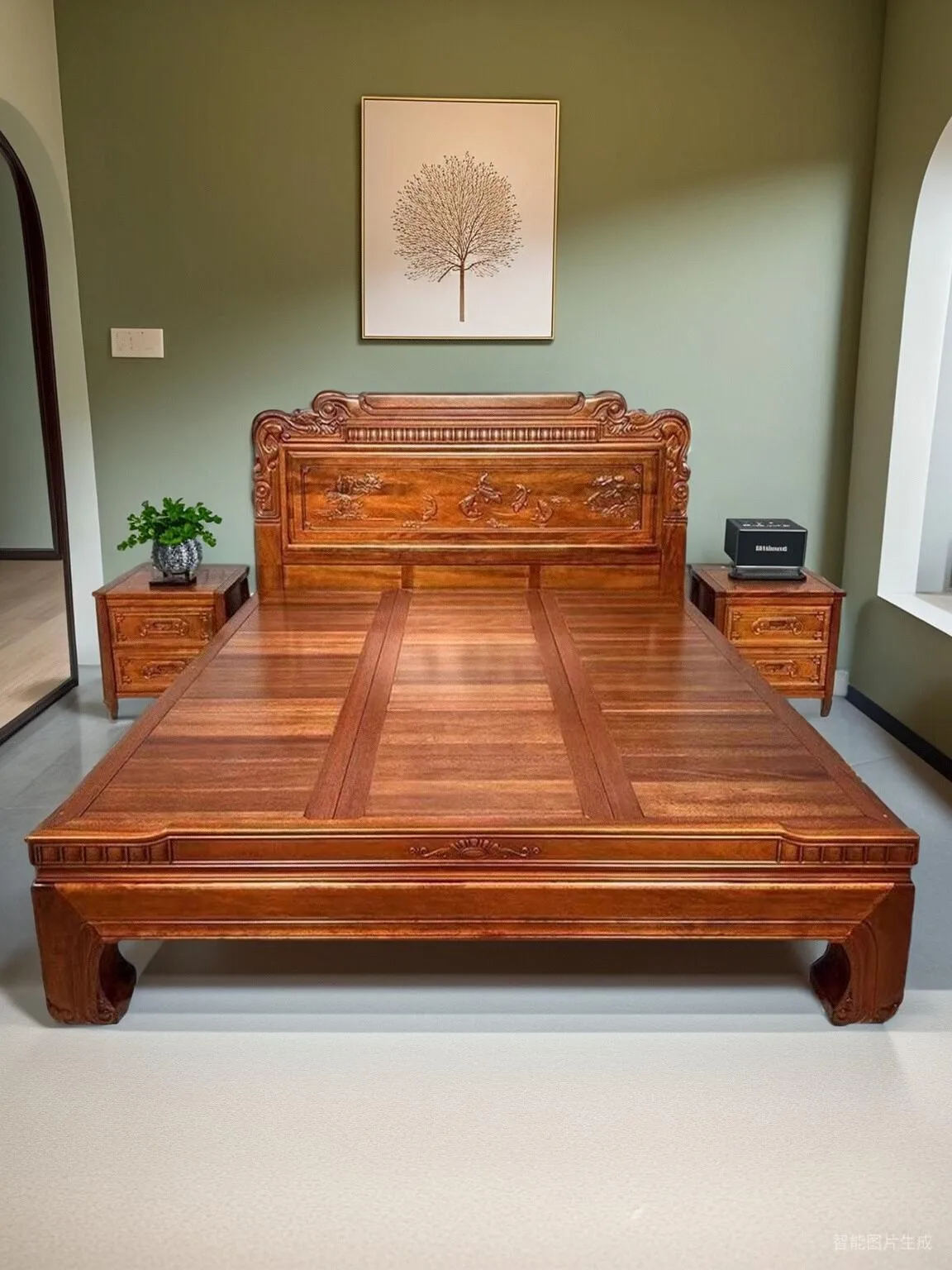 All solid wood bed Chinese classical full tenon and mortise carved pineapple grid red
All solid wood bed Chinese classical full tenon and mortise carved pineapple grid red