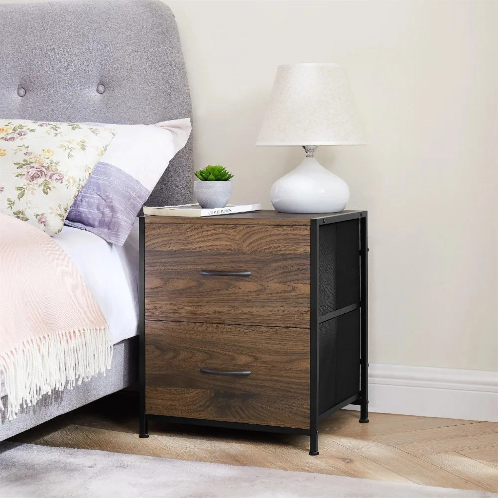 2 Drawer Fabric Storage Nightstand, Soft Fabric Drawers with Reinforced Base,Walnut
2 Drawer Fabric Storage Nightstand, Soft Fabric Drawers with Reinforced Base,Walnut