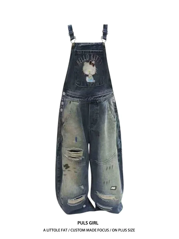 Retro American Large Size Denim Overalls Women's High Waist Embroidery Ripped Wide Leg Long Pants Casual Style Spring 2026
Retro American Large Size Denim Overalls Women's High Waist Embroidery Ripped Wide Leg Long Pants Casual Style Spring 2026