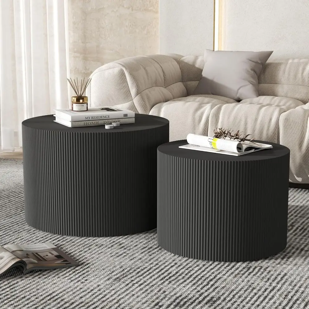 Round Coffee Table Set for 2, Wooden Nesting Tables, Living Room, Easy Assembly-Free Circle Side Tables, Accent End Tables for B
Round Coffee Table Set for 2, Wooden Nesting Tables, Living Room, Easy Assembly-Free Circle Side Tables, Accent End Tables for B
