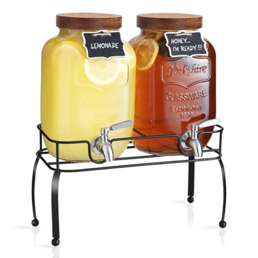 Glass Drink Dispenser for Parties 1 Gallon Beverage Dispenser with Stand and Spigot Solid Stainless Steel Used as Lemonade Disp
Glass Drink Dispenser for Parties 1 Gallon Beverage Dispenser with Stand and Spigot Solid Stainless Steel Used as Lemonade Disp