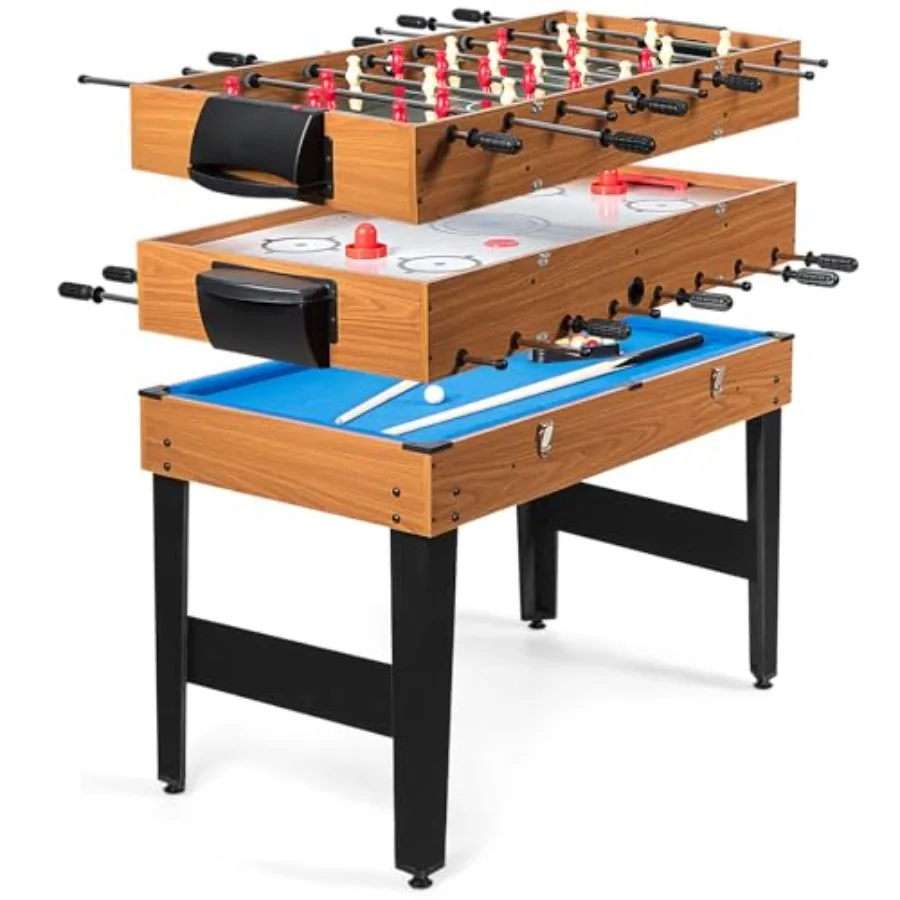 Multi Game Table 3 in 1 Gaming Table w/Foosball Billiard and Slide Hockey Combo Game Table for Home Game Room Bars Party Family
Multi Game Table 3 in 1 Gaming Table w/Foosball Billiard and Slide Hockey Combo Game Table for Home Game Room Bars Party Family