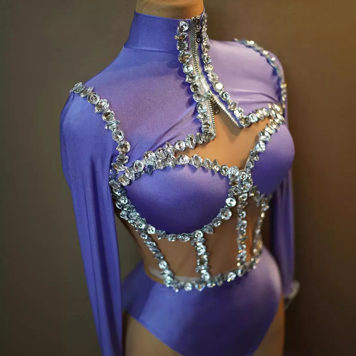Women Sparkly Rhinestone Long Sleeve Bodysuit Drag Queen Costume Pole Dance Leotard Outfit
Women Sparkly Rhinestone Long Sleeve Bodysuit Drag Queen Costume Pole Dance Leotard Outfit
