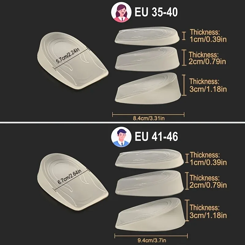 Silicone Gel Height Increase Insole Heel Lifting Inserts Shoe Foot Care Protector Elastic Cushion Arch Support Insert for Unisex
Silicone Gel Height Increase Insole Heel Lifting Inserts Shoe Foot Care Protector Elastic Cushion Arch Support Insert for Unisex