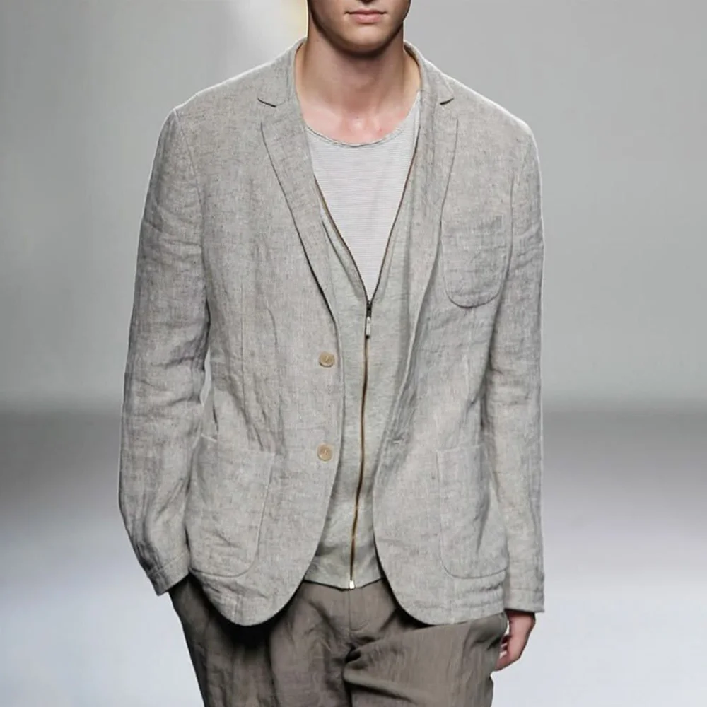 Casual Suit Jackets for Man Notch Lapel Lightweight Urban Blazers Men's Jacket Single-breasted Solid Color Business Linen Fabric
Casual Suit Jackets for Man Notch Lapel Lightweight Urban Blazers Men's Jacket Single-breasted Solid Color Business Linen Fabric