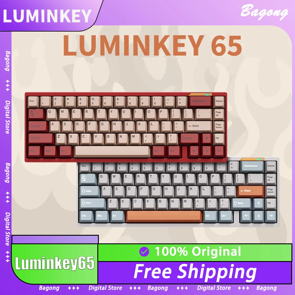 Механическая клавиатура LUMINKEY65, Беспроводная игровая клавиатура из алюминиевого сплава с тремя режимами, с низкой задержкой, с возможностью горячей замены, подарок для любителей компьютерных игр
Механическая клавиатура LUMINKEY65, Беспроводная игровая клавиатура из алюминиевого сплава с тремя режимами, с низкой задержкой, с возможностью горячей замены, подарок для любителей компьютерных игр
