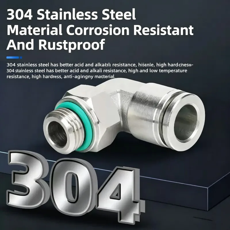 10Pcs 304 Stainless Steel PL-G 1/8 1/4 3/8 Threaded Elbow Right Angle L-Type Pneumatic Quick Push-In Fitting with Sealing Ring
10Pcs 304 Stainless Steel PL-G 1/8 1/4 3/8 Threaded Elbow Right Angle L-Type Pneumatic Quick Push-In Fitting with Sealing Ring