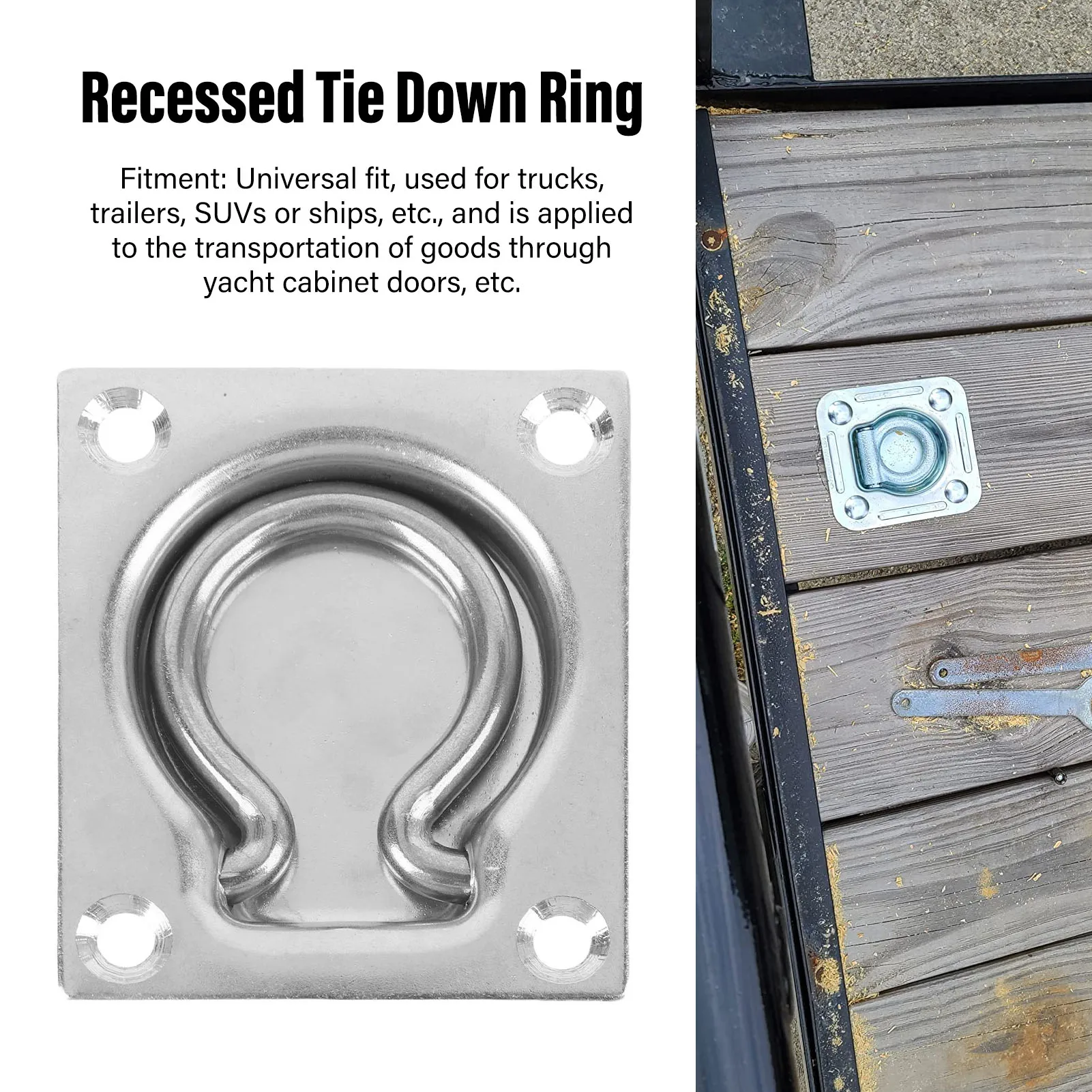 Recessed Tie Down 304 Stainless Steel Secure Point Flush Mount Trailer Tie Down Hook for Truck Boat Recessed Tie Down
Recessed Tie Down 304 Stainless Steel Secure Point Flush Mount Trailer Tie Down Hook for Truck Boat Recessed Tie Down