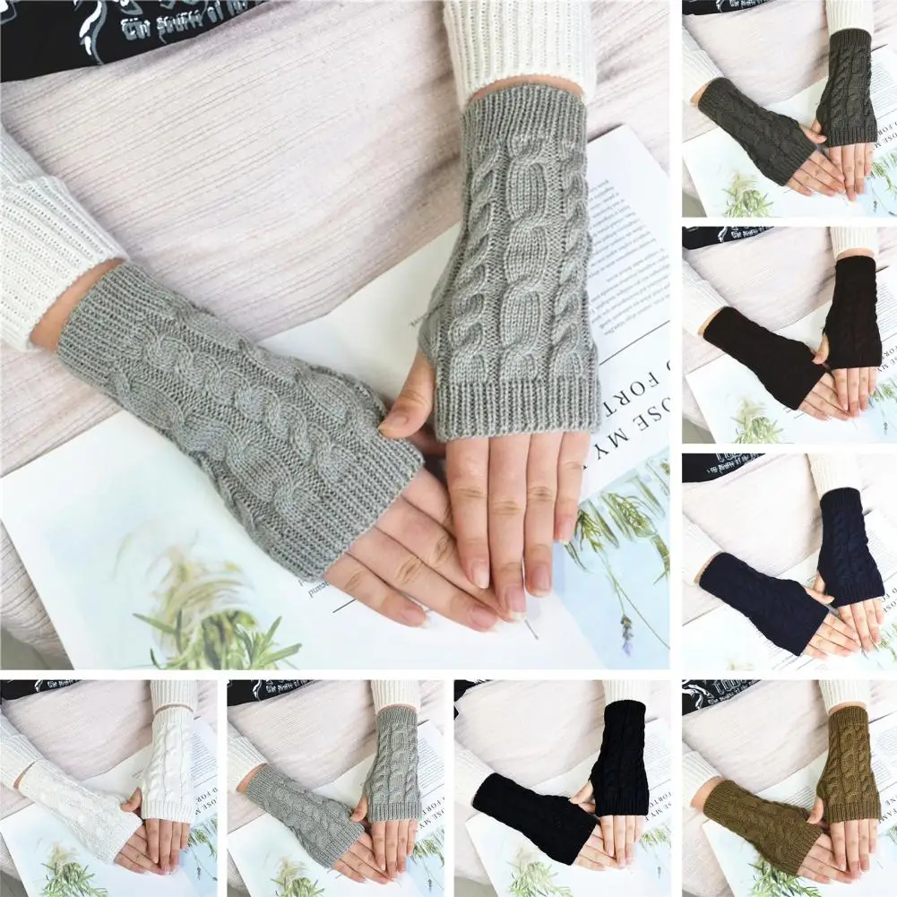 1 Pair Women Winter Gloves Crochet Knitting Mittens Warm Half Fingers Solid Color Gloves Twist Pattern Women Gloves Hands Warmer
1 Pair Women Winter Gloves Crochet Knitting Mittens Warm Half Fingers Solid Color Gloves Twist Pattern Women Gloves Hands Warmer