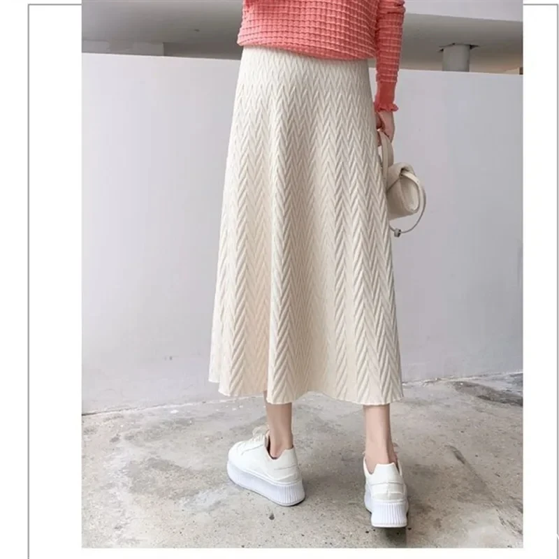 Fashionable High-waisted Knit Skirt 2024 Autumn/winter New Korean Style A- line Wide Hemline Women's Elegant Casual Skirt
Fashionable High-waisted Knit Skirt 2024 Autumn/winter New Korean Style A- line Wide Hemline Women's Elegant Casual Skirt