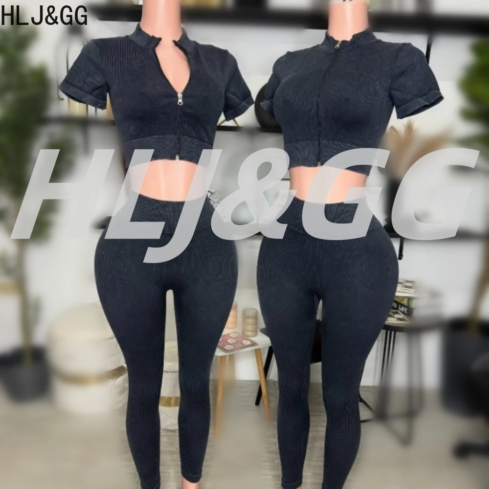 HLJ&GG High Quality Casual Stretchy Sporty Two Piece Sets Women Zipper Shorts Sleeve Slim Crop Top And Skinny Pants Tracksuits
HLJ&GG High Quality Casual Stretchy Sporty Two Piece Sets Women Zipper Shorts Sleeve Slim Crop Top And Skinny Pants Tracksuits