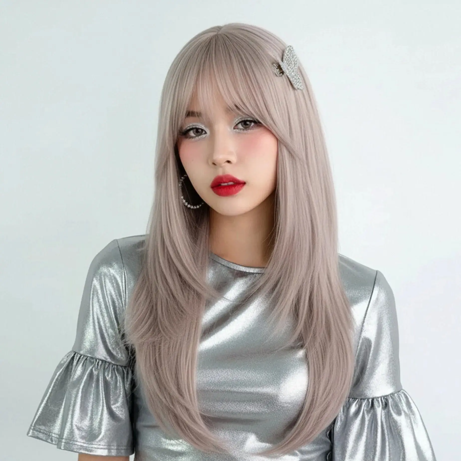 Long Straight Grey Pink Women Synthetic Wig Middle Part Lolita Cosplay Women Hair Heat Resistant Wig for Daily Party
Long Straight Grey Pink Women Synthetic Wig Middle Part Lolita Cosplay Women Hair Heat Resistant Wig for Daily Party