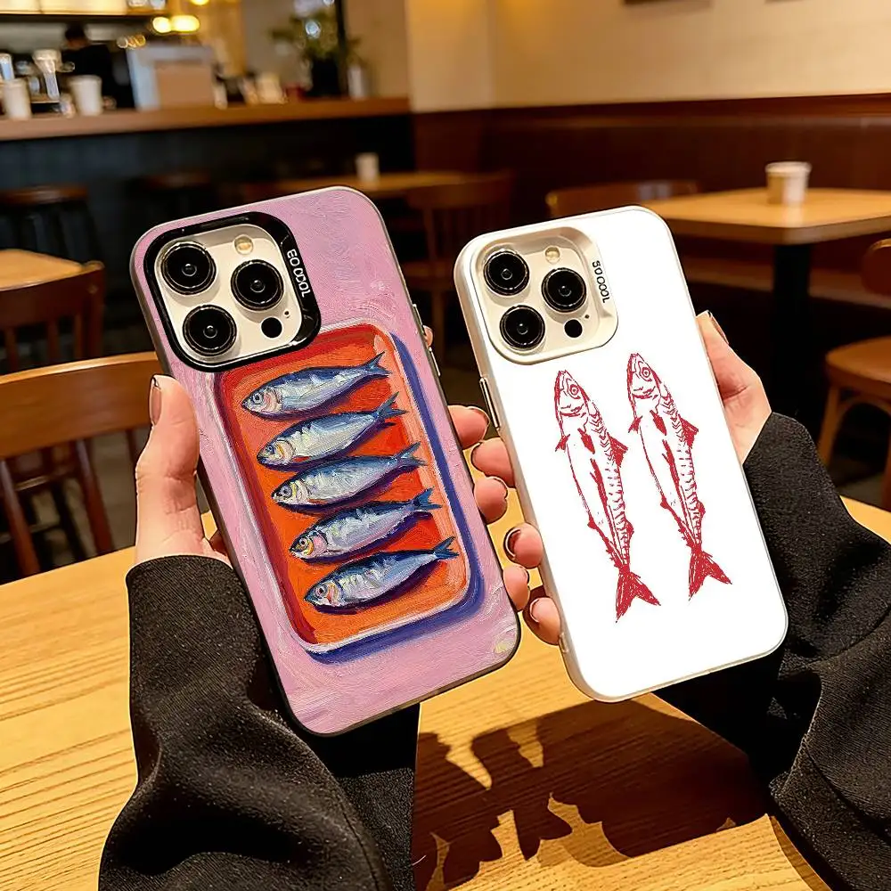 Sardines Fish Art Phone Case For iPhone 17,16,15,14,13,12,11 Plus,Pro Max,XS,Colored Silver Plated Inside Cover
Sardines Fish Art Phone Case For iPhone 17,16,15,14,13,12,11 Plus,Pro Max,XS,Colored Silver Plated Inside Cover