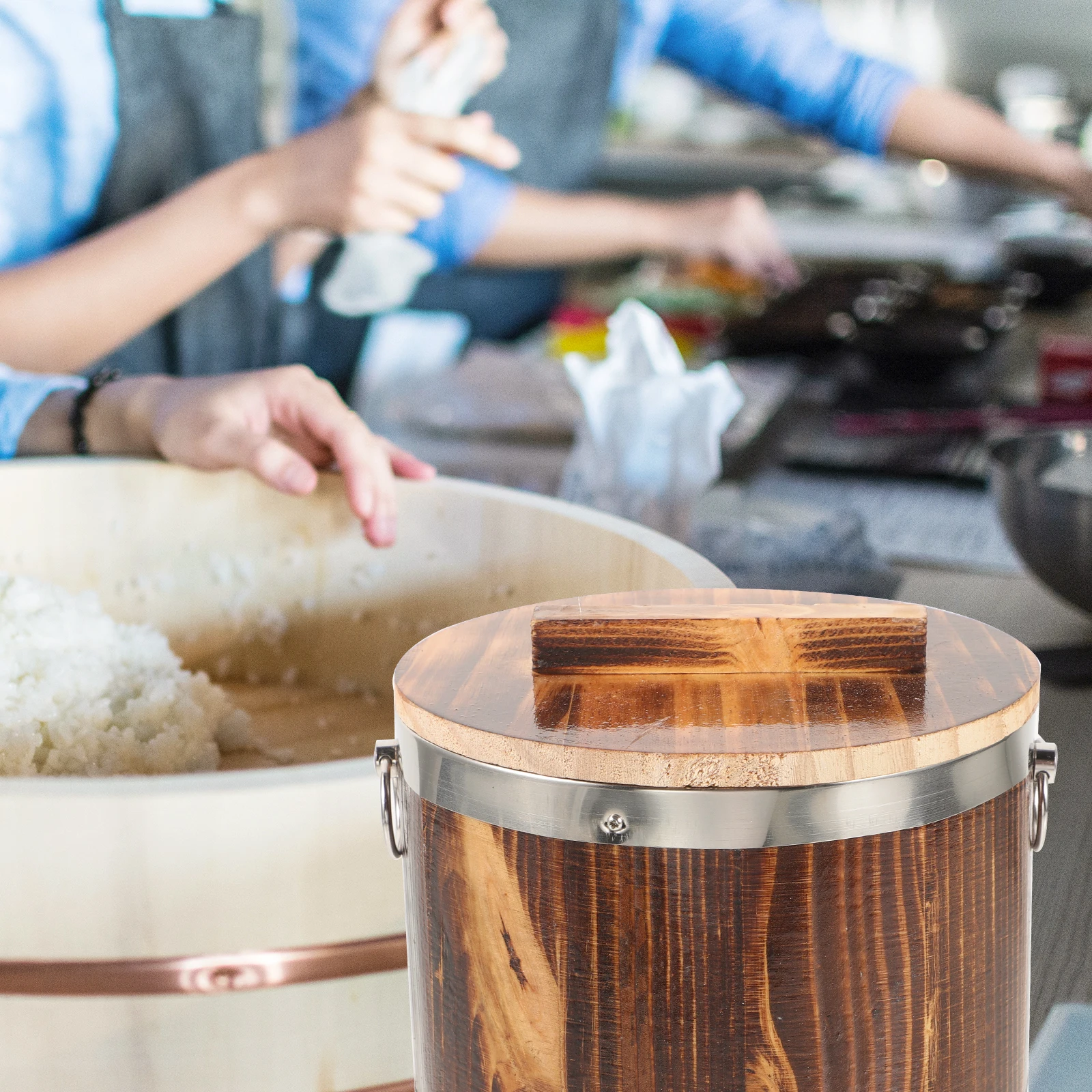 Sushi Rice Bucket Wooden with Lid Smooth Surface Easy Clean Compact Light Weight for Mixing Seasoned Rice Bibimbap Serving
Sushi Rice Bucket Wooden with Lid Smooth Surface Easy Clean Compact Light Weight for Mixing Seasoned Rice Bibimbap Serving