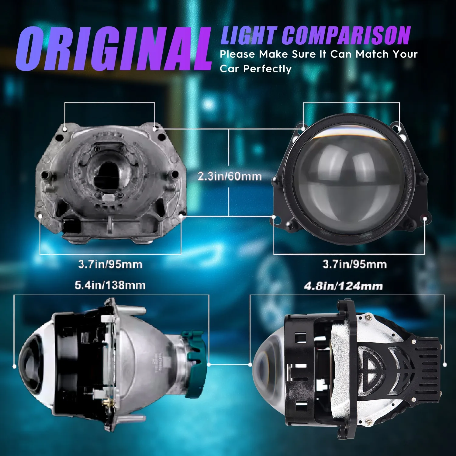 3 Inch Bi Led Projector Lens Hi Lo Beam 6+3 Chips 12v 24v 120w 6000k Car Headlight Retrofit
3 Inch Bi Led Projector Lens Hi Lo Beam 6+3 Chips 12v 24v 120w 6000k Car Headlight Retrofit