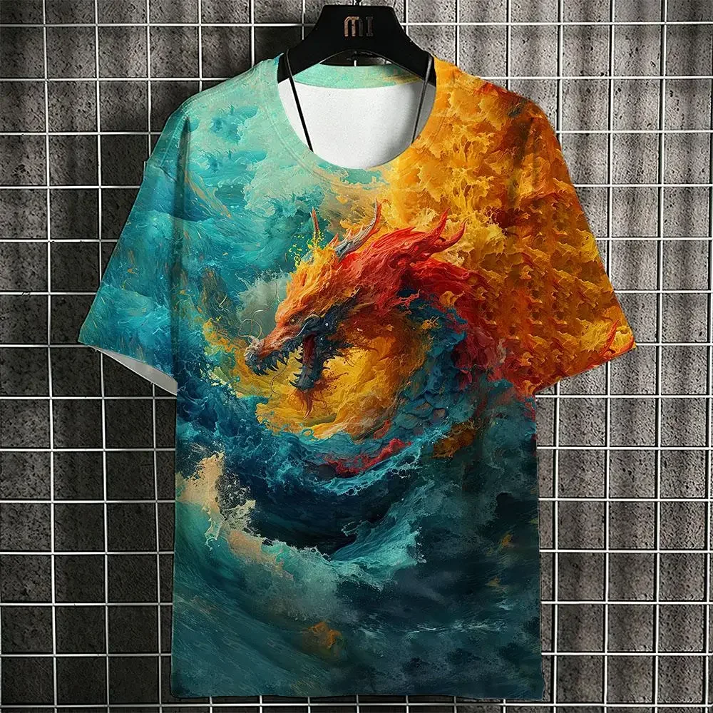 2024 Summer handsome men's T-shirt, Chinese dragon 3D printing, Men's short sleeves clothing, casual short sleeves top
2024 Summer handsome men's T-shirt, Chinese dragon 3D printing, Men's short sleeves clothing, casual short sleeves top