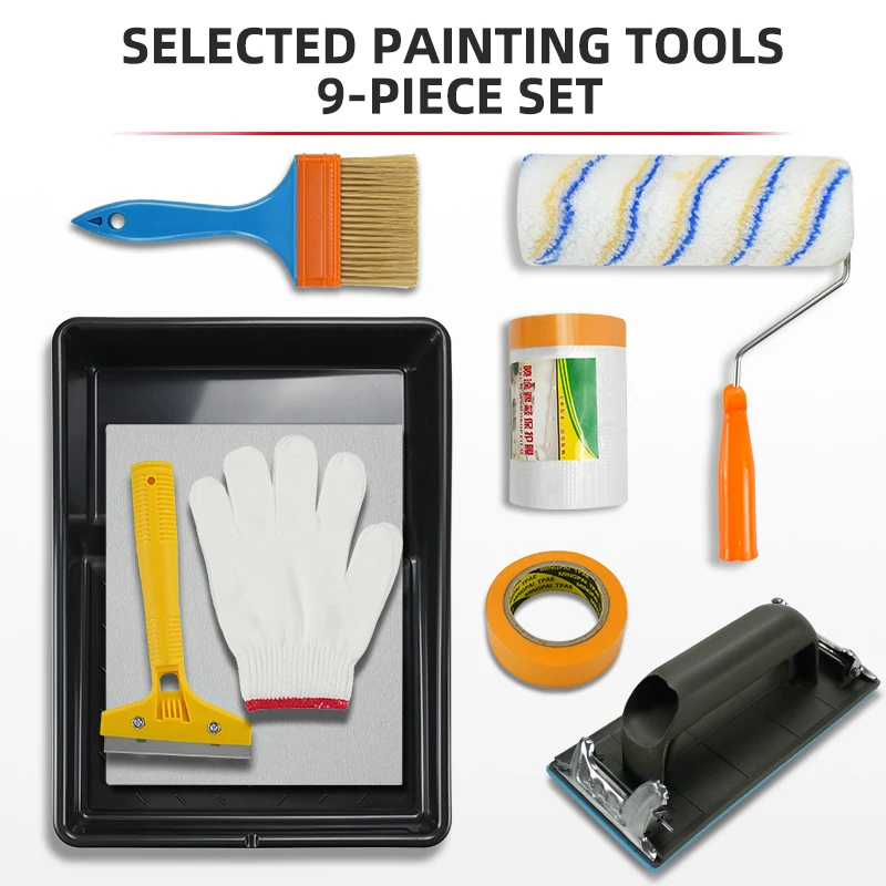 Набор лотков для краски, валики для краски, кисти для стен, лоток, валиковая кисть, 10-компонентные принадлежности для домашней живописи, инструменты для рисования 
Набор лотков для краски, валики для краски, кисти для стен, лоток, валиковая кисть, 10-компонентные принадлежности для домашней живописи, инструменты для рисования