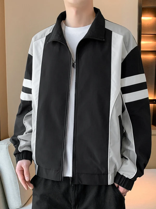 Casual Thin Stand Collar Jaet for Men Spring Autumn Korean Sle Student Workwear Loose Fit Zipper Closure Long Sve Coat
Casual Thin Stand Collar Jaet for Men Spring Autumn Korean Sle Student Workwear Loose Fit Zipper Closure Long Sve Coat