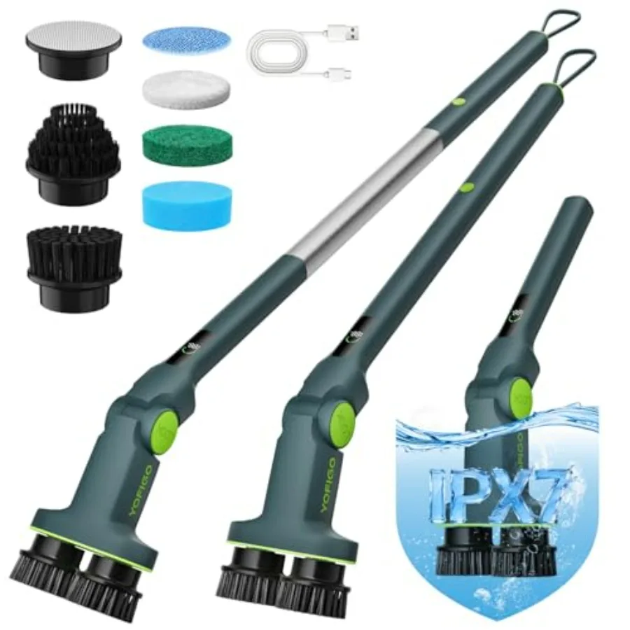 Electric Cleaning Brush for Bathroom Shower, ABS Plastic, White, Dual Head with Infrared Control and 8-in-1 Versatility
Electric Cleaning Brush for Bathroom Shower, ABS Plastic, White, Dual Head with Infrared Control and 8-in-1 Versatility