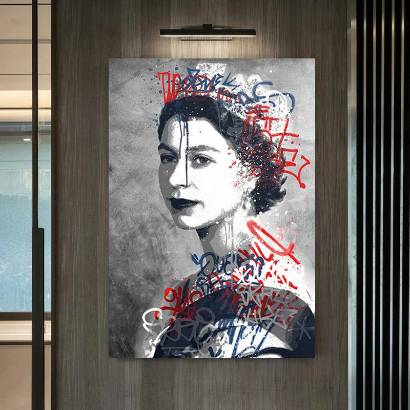 Graffiti Art Queen UK Portrait Canvas Painting Poster and Prints Wall Art Pictures for Living Room Home Decoration Cuadros
Graffiti Art Queen UK Portrait Canvas Painting Poster and Prints Wall Art Pictures for Living Room Home Decoration Cuadros