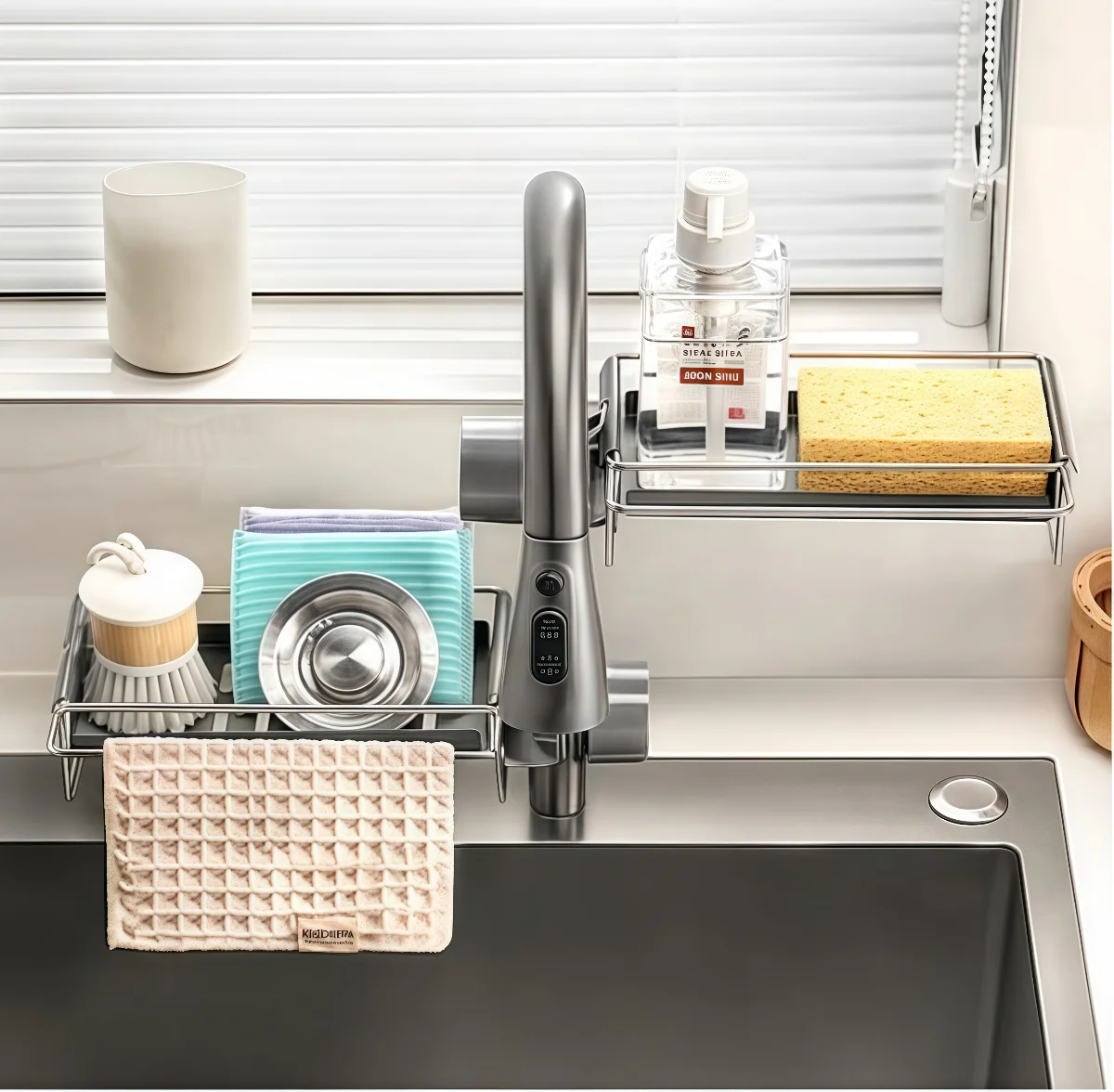 Faucet Sponge Holder Kitchen Sink Caddy Organizer Over Faucet Hanging Faucet Drain Rack for Sink Organizer
Faucet Sponge Holder Kitchen Sink Caddy Organizer Over Faucet Hanging Faucet Drain Rack for Sink Organizer