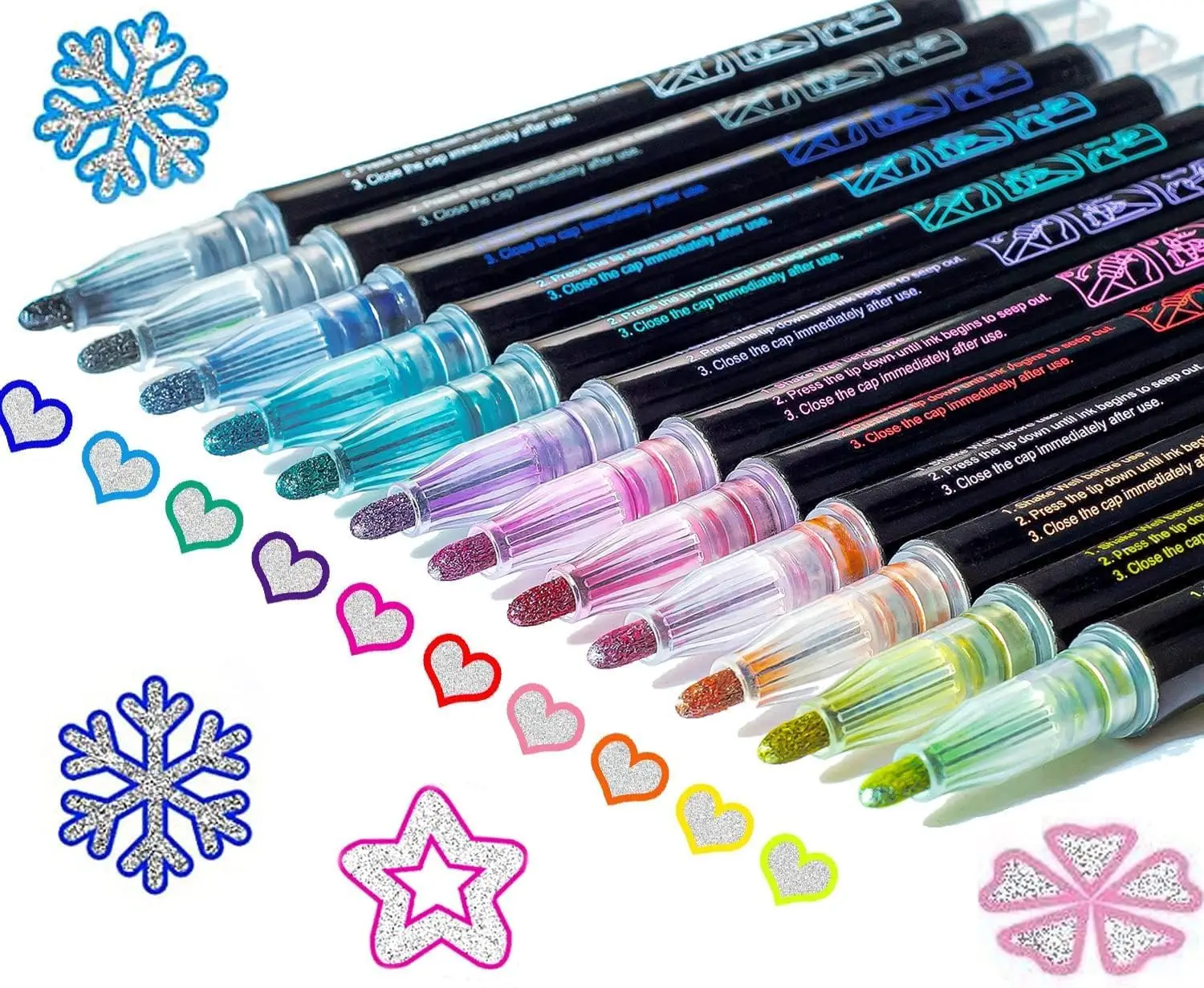 Glitter Markers Self Outline Pens 12 Pack for Kids Tween Teen Girl Gifts Drawing Art Supplies for Ages 6-12
Glitter Markers Self Outline Pens 12 Pack for Kids Tween Teen Girl Gifts Drawing Art Supplies for Ages 6-12