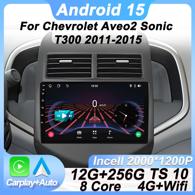 Multimedia Video Player Android 15 For Chevrolet Aveo 2 Sonic T300 2011-2015 Carplay Auto Screen Car Radio Navigation GPS 360 FM
Multimedia Video Player Android 15 For Chevrolet Aveo 2 Sonic T300 2011-2015 Carplay Auto Screen Car Radio Navigation GPS 360 FM