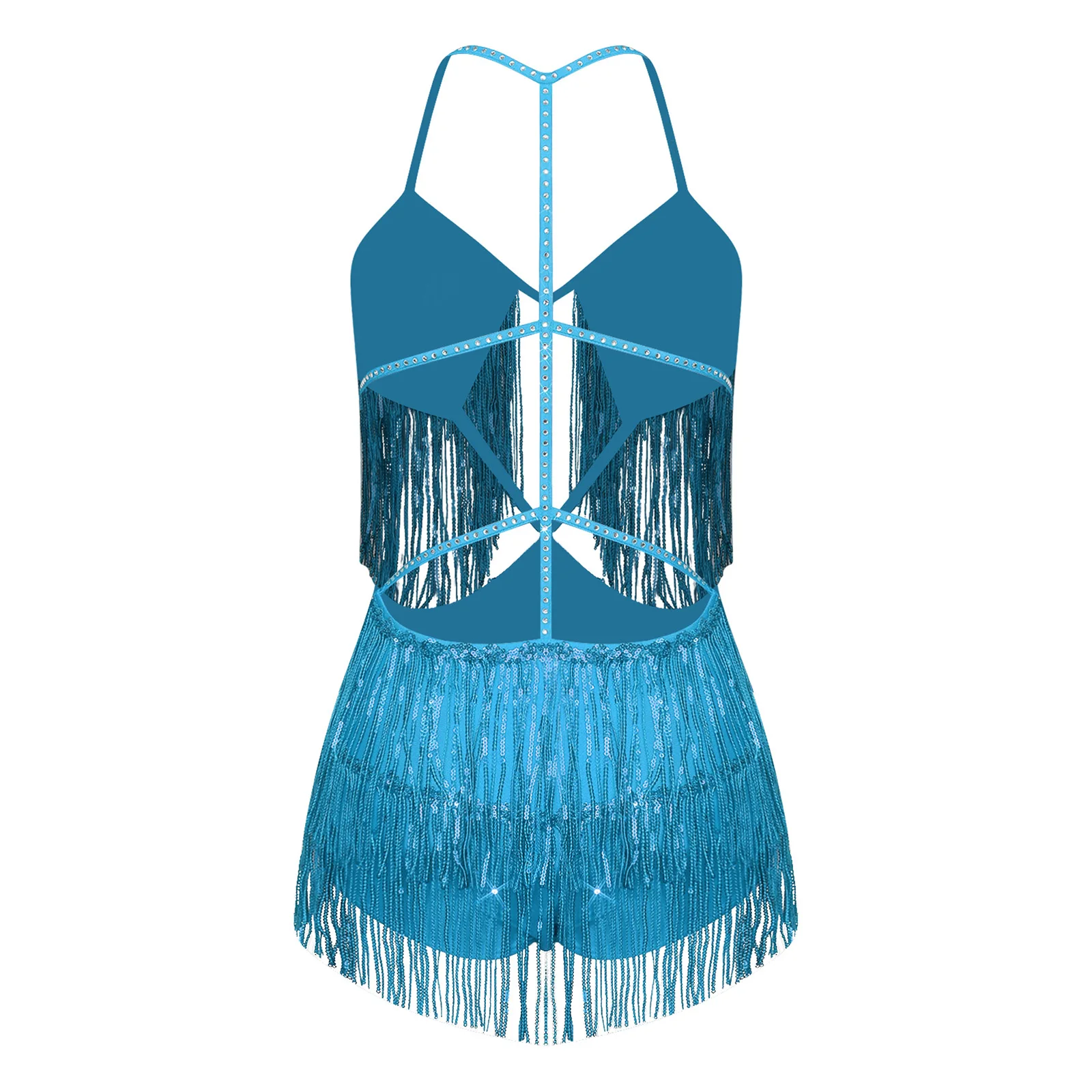 Elegant Womens Belly Modern Dance Fringed Bodysuit Sequin Tassels Hollow Out Buttoned Crotch Backless Shiny Jumpsuit Dancewear
Elegant Womens Belly Modern Dance Fringed Bodysuit Sequin Tassels Hollow Out Buttoned Crotch Backless Shiny Jumpsuit Dancewear