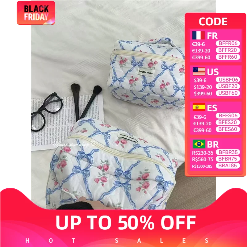 Women Cotton Bow Flower Makeup Bag Zipper Cosmetic Organizer Female Cloth Handbag Portable Toiletry Case for Girls Gift
Women Cotton Bow Flower Makeup Bag Zipper Cosmetic Organizer Female Cloth Handbag Portable Toiletry Case for Girls Gift