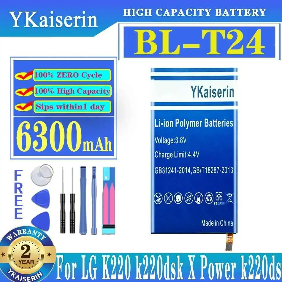 Mobile Phone Battery BL-T24 6300mAh For LG K220 k220dsk X Power k220ds k220z k220dsz k220y ls755
Mobile Phone Battery BL-T24 6300mAh For LG K220 k220dsk X Power k220ds k220z k220dsz k220y ls755